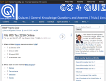 Tablet Screenshot of go4quiz.com